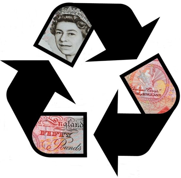 Image showing money being recycled