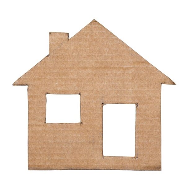 Photograph of cardboard house