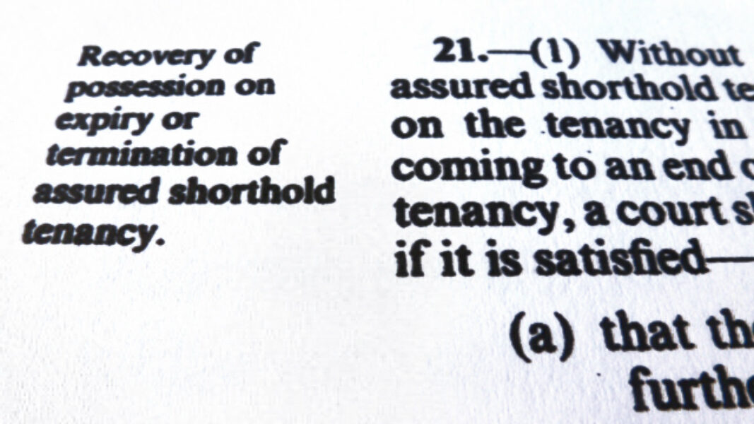 A photograph of section 21 in the Housing Act 1988