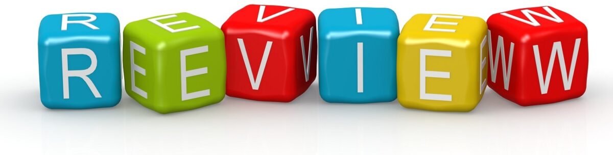 Photo of 'review' spelt out in blocks