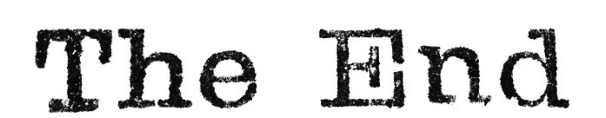 The words "The End" typed out by a typewriter