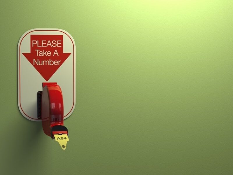 Ticket dispenser "Please take a number"